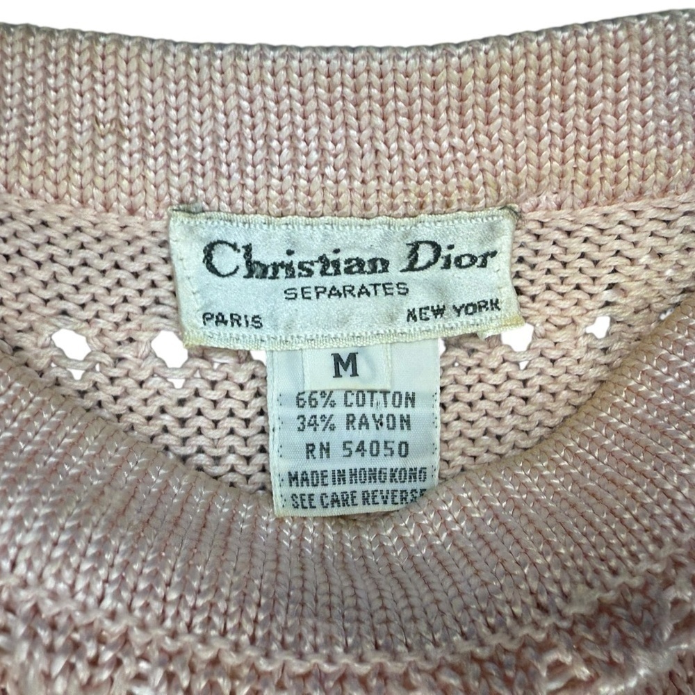 Vintage Christian Dior Separates Blush Pink Knit Top – 70s/80s - Picture 8 of 11